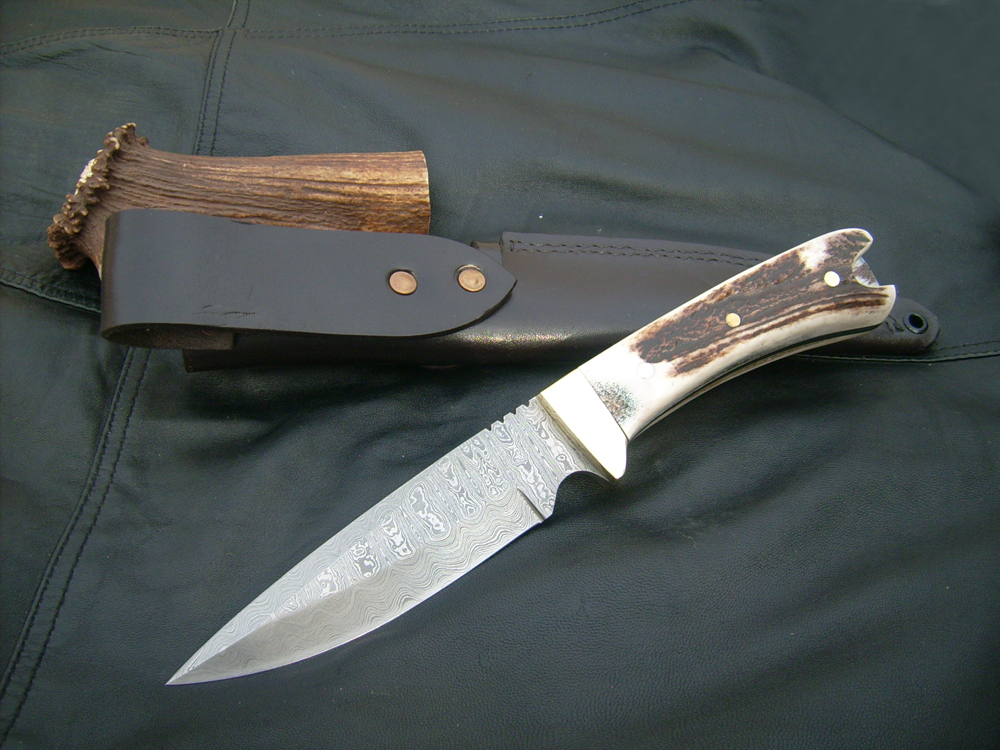 Skinner Damascus Forged Knife